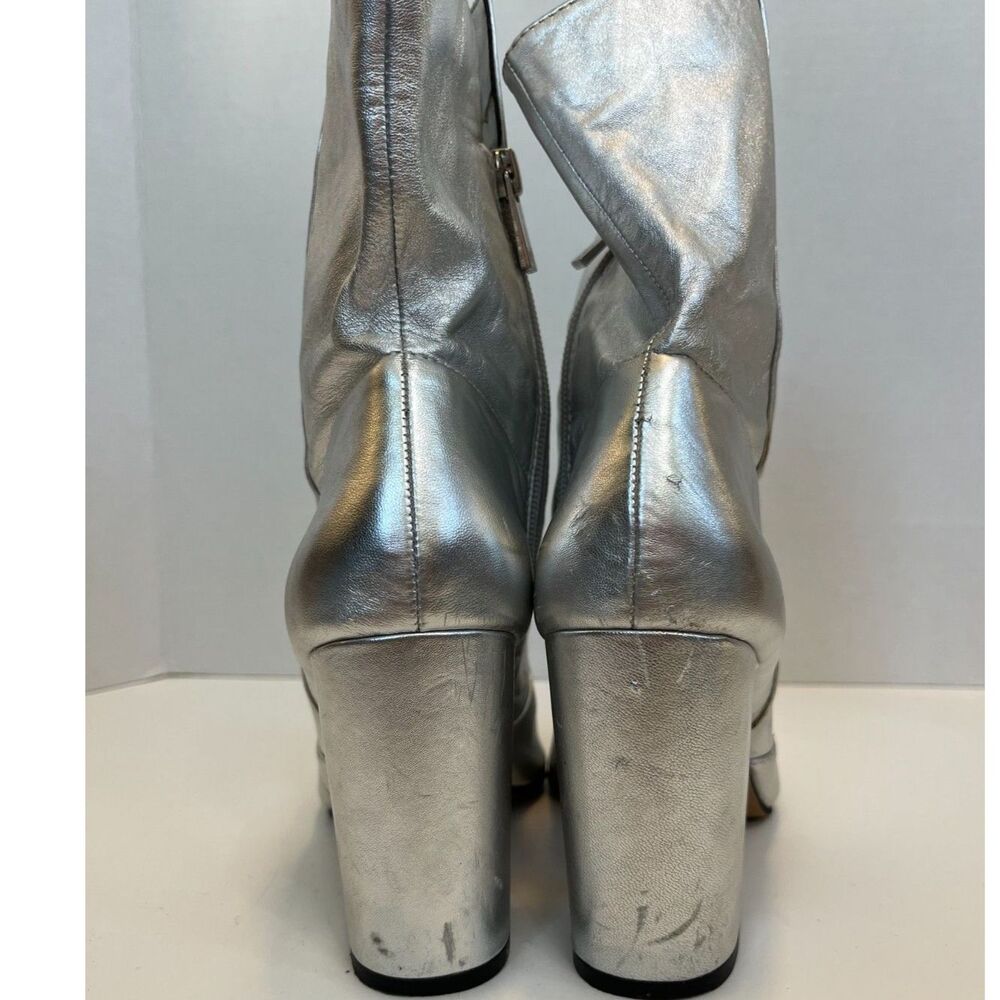 Jessica Simpson Kaelin Boot Genuine Leather Platinum Metallic Silver Size 7 - Picture 4 of 6